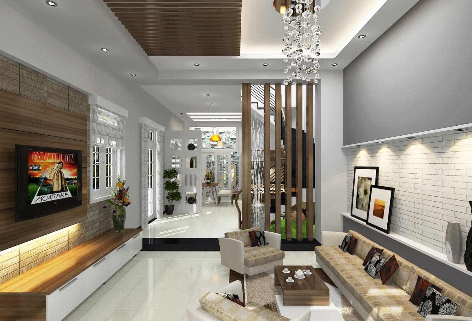 Nền phòng bếp cao hơn phòng khách